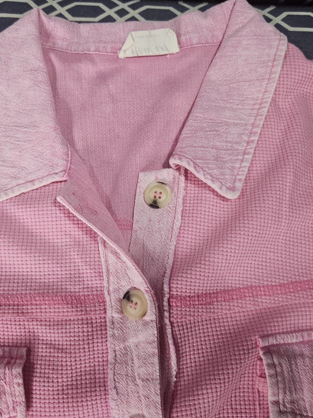 New In Brand Pink Button-Up Textured Shirt Jacket